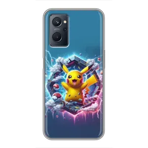 Чехол с Пикачу на Realme 9i (Лого Пикачу)