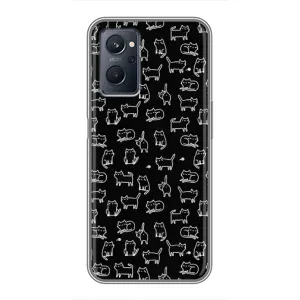 Чехол с принтом для Realme 9i (AlphaPrint) Модные коты (Меленькие котики)