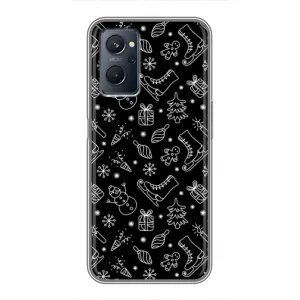 Новогодние, Праздничные Чехлы для Realme 9i - 2024 год (Новогодний фон)