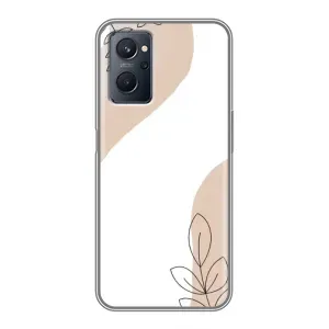 Силиконовый чехол с принтом в цветах на Realme 9i (Нюдовая веточка абстракция)