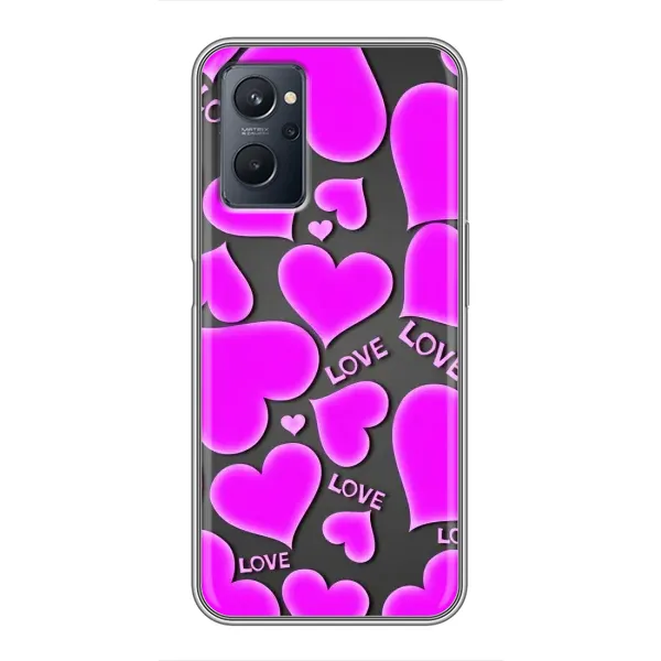Чехол с принтом «Pink hearts» для Realme 9i