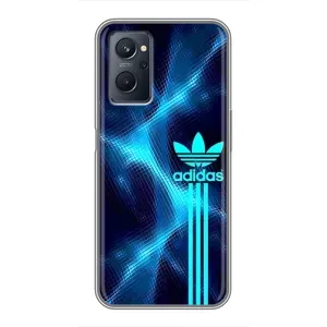 Чехлы Адидас для Realme 9i (AlphaPrint) (Синий Адидас)