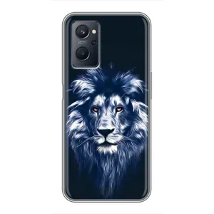 Чехол со Львом для Realme 9i (VPrint) (Синий Лев)