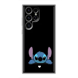Чехол с принтом Стич на Realme C100 (Стич на черном)
