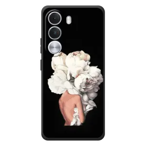Чехлы (ART) Цветы на Realme C100i (VPrint) (Белые цветы)