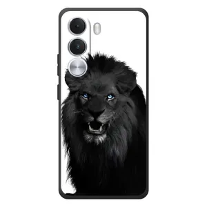 Чохли з картинкою животних Realme C100i (Чорний ЛЕВ)