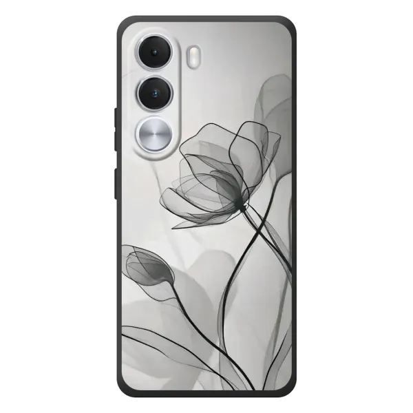 Чохол з принтом «Чорні квіти» для Realme C100i