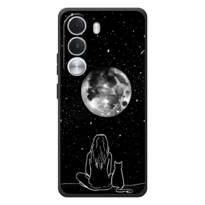 Чехол с рисунком кот на Realme C100i (Девушка с котом)