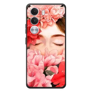 Чехлы (ART) Цветы на Realme C100i (VPrint) (Глаза в цветах)