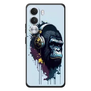 Чехол с Обезьянами Realme C100i - (AlphaPrint) (Горилла в наушниках)