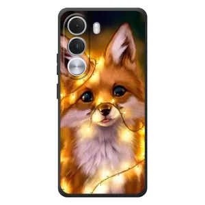 Чохли з картинкою Лисичка для Realme C100i (VPrint) (Лисичка в гірляндах)