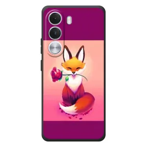 Чохли з картинкою Лисичка для Realme C100i (VPrint) (Лиса з трояндою)