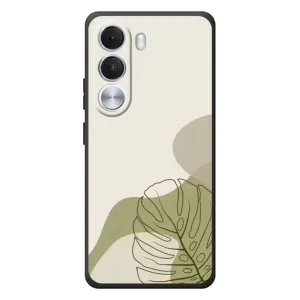 Силиконовый чехол с принтом в цветах на Realme C100i (Зеленая монстера дизайн)