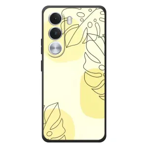 Силиконовый чехол с принтом в цветах на Realme C100i (Желтая монстера арт)