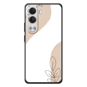 Силиконовый чехол с принтом в цветах на Realme C100i (Нюдовая веточка абстракция)