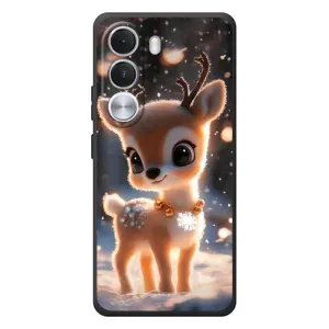 Яркий чехол для Realme C100i с Зимними Оленятами (Олененок)