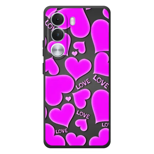 Чохол з принтом «Pink hearts» для Realme C100i
