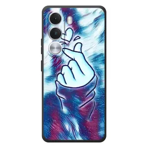 Чохол з принтом для Realme C100i (AlphaPrint - Знак сердечка) (Радужне серце)