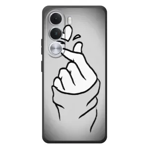 Чохол з принтом для Realme C100i (AlphaPrint - Знак сердечка) (Значок Love)
