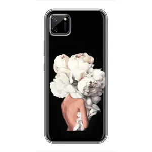 Чехлы (ART) Цветы на Realme C11 (VPrint) (Белые цветы)