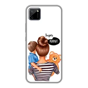 Чехол с печатью для Realme C11 - (Мама с ребенком) (AlphaPrint) (Мама с сыном)