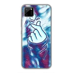 Чехол с принтом для Realme C11 (AlphaPrint - Знак сердечка) (Радужное сердце)