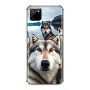 Чехол с Хаски для Realme C11 - (AlphaPrint) (Селфи ХАски)