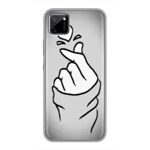 Чехол с принтом для Realme C11 (AlphaPrint - Знак сердечка) (Значок Love)