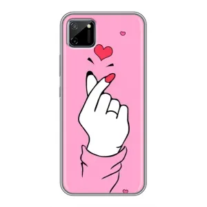 Чехол с принтом для Realme C11 (AlphaPrint - Знак сердечка)