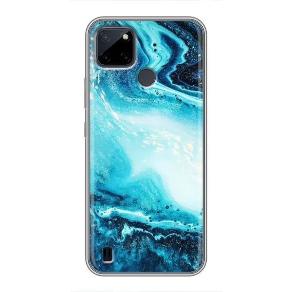 Чехол с принтом «Голубой мрамор» для Realme C12