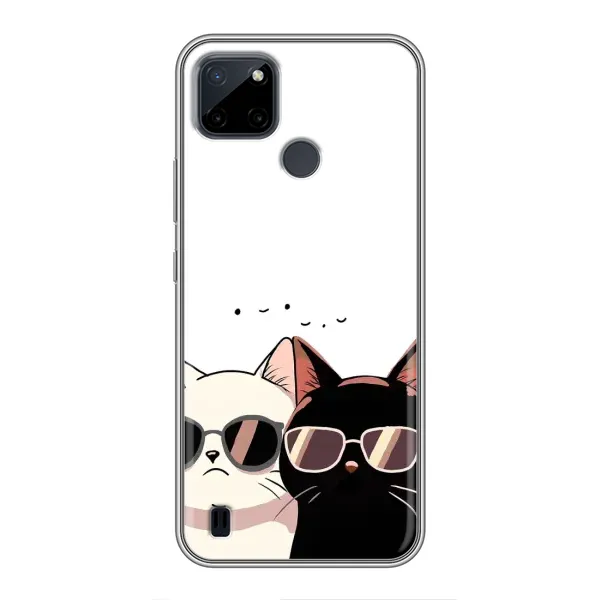Чохол з принтом «Коти в окулярах» для Realme C12