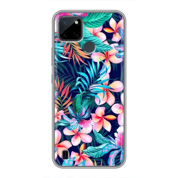 Чехол с принтом «Красочные цветы» для Realme C12