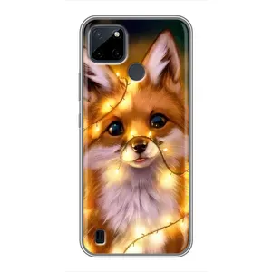 Чехлы с картинкой Лисички для Realme C12 (VPrint) (Лисичка в гирляндах)