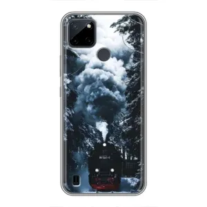 Новорічні, Святкові Чохли для Realme C12 - 2024 год (Зимовий потяг)