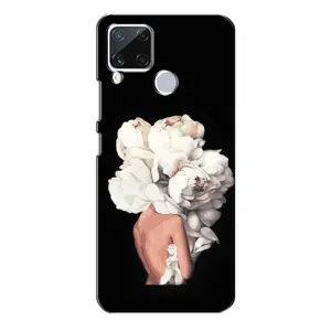 Чехлы (ART) Цветы на Realme C15 (VPrint) (Білі квіти)