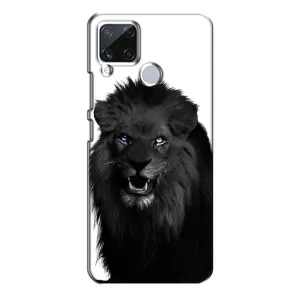 Чохли з картинкою животних Realme C15 (Чорний ЛЕВ)