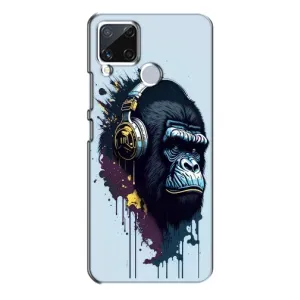Чохол з Мавпами Realme C15 - (AlphaPrint) (Горила в навушниках)