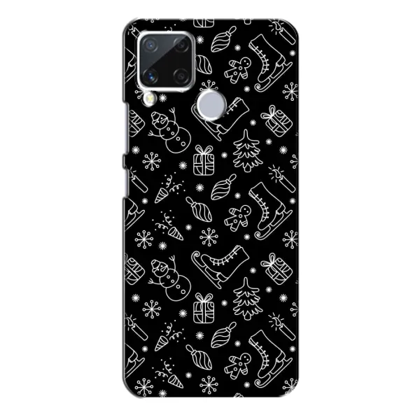 Чехол с принтом «Новогодний фон» для Realme C15