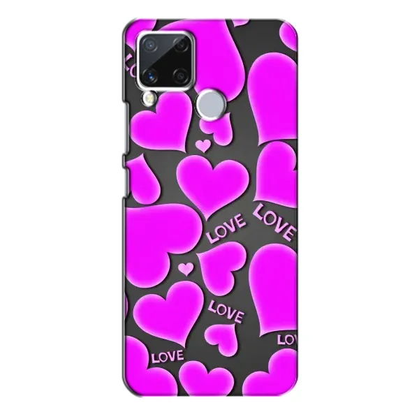 Чохол з принтом «Pink hearts» для Realme C15 Чохол з принтом «Pink hearts» для Realme C15