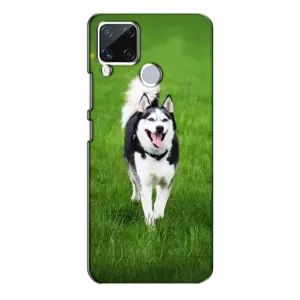 Чохол з Хаскі Realme C15 - (AlphaPrint) (Радісний Хаскі)