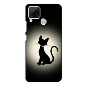 Чохол з принтом для Realme C15 (AlphaPrint) Модні коти (Силует котика)