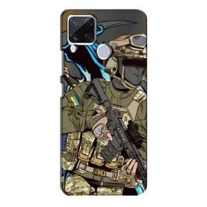 Чехлы с картинкой ЗСУ для Realme C15 (AlphaPrint) (Воин ВСУ)