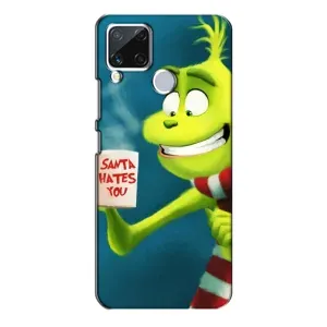 Рождественские Чехлы для Realme C15 (VPrint) (Зеленый Гринч)