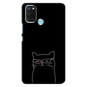 Чехол с рисунком кот на Realme C17 (Равнодушный кот)