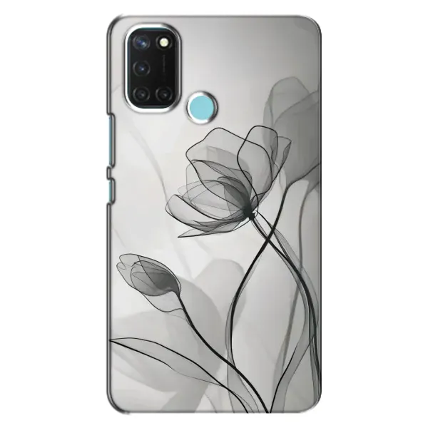 Чехол с принтом «Черные цветы» для Realme C17