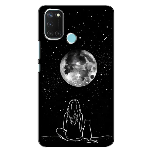 Чехол с принтом «Девушка с котом» для Realme C17