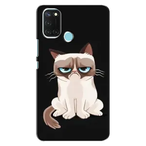 Чехол с принтом для Realme C17 (AlphaPrint) Модные коты (Грустный кот)