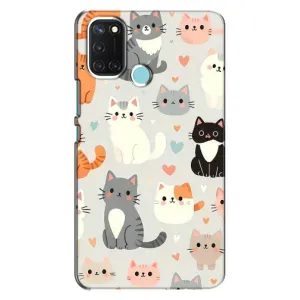 Чехол с рисунком кот на Realme C17 (Коллаж котов)