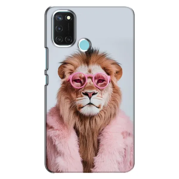 Чехол с принтом «Лев в очках» для Realme C17