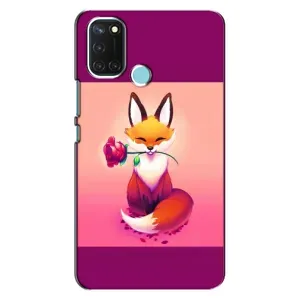 Чехлы с картинкой Лисички для Realme C17 (VPrint) (Лисичка с розочкой)